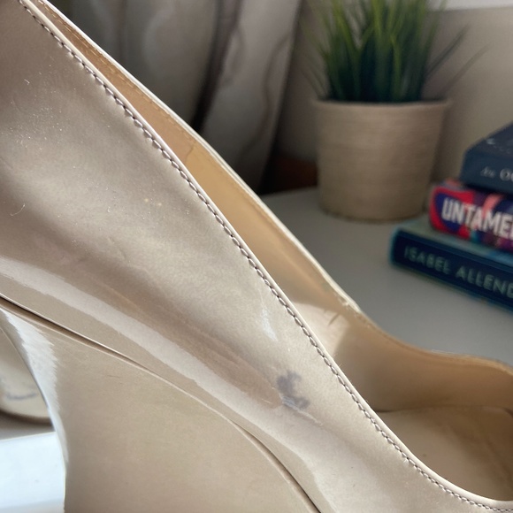 Nude Peep-Toe Nine West Wedges - Picture 6 of 9